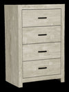 Commode verticale de chambre à coucher Soren de 32 po (L) x 45 po (H) à 4 tiroirs - chêne blanchi