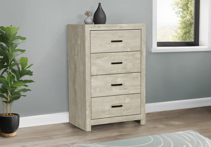 Commode verticale de chambre à coucher Soren de 32 po (L) x 45 po (H) à 4 tiroirs - chêne blanchi