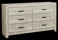 Commode de chambre à coucher Soren de 59 po (L) x 33 po (H) à 6 tiroirs - chêne blanchi
