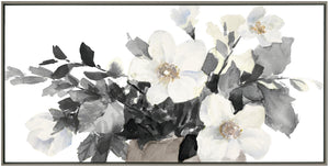 Peinture acrylique encadrée « Neutral Bouquet » - 32,375 po x 62,375 po