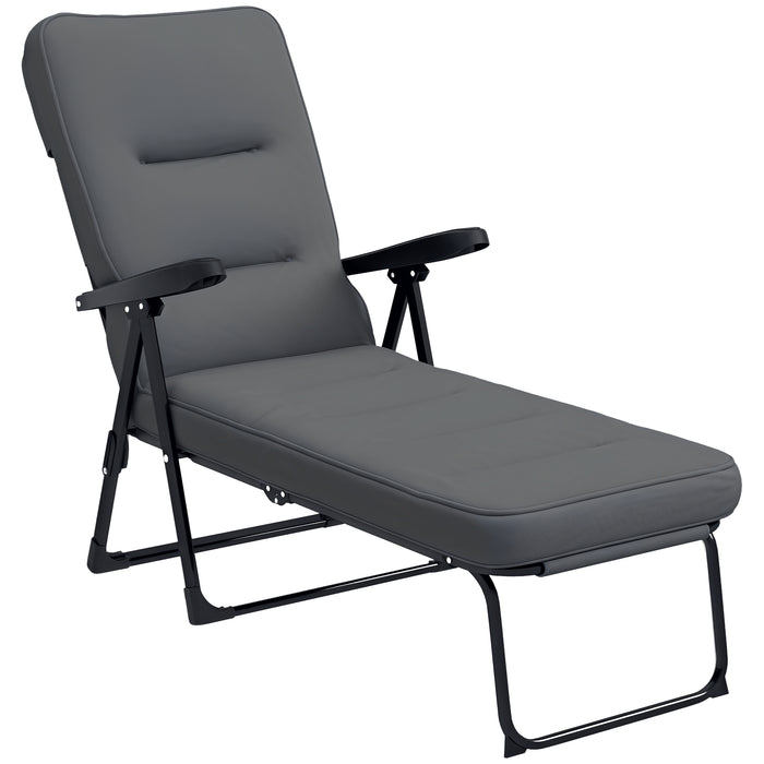 Outsunny Chaise Longue D'exterieur Avec Coussin, Chaise De Patio