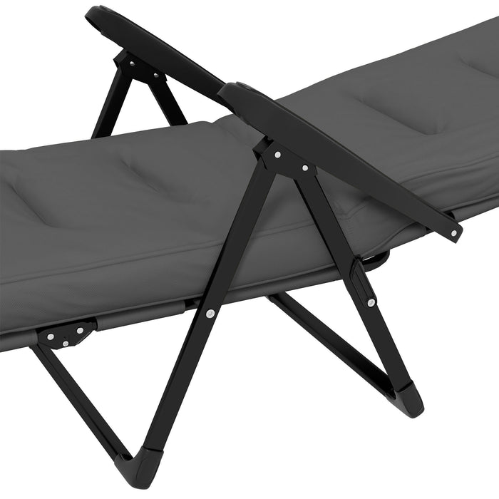 Outsunny Chaise Longue D'exterieur Avec Coussin, Chaise De Patio