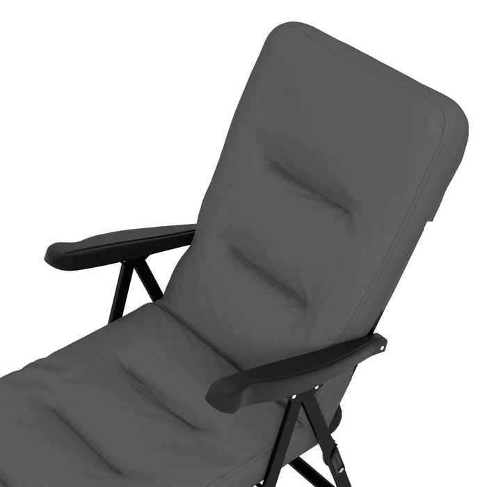 Outsunny Chaise Longue D'exterieur Avec Coussin, Chaise De Patio