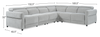 Cindy Crawford Home Aspen 4-Piece Power Reclining Sectional with Armless Chair - Silver | Sofa sectionnel à inclinaison électrique Aspen de Cindy Crawford Home 4 pièces avec fauteuil sans inclinable - argenté