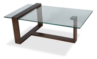 Table à café rectangulaire Bartley de 48 po avec dessus en verre - gland