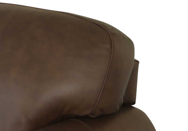 Causeuse traditionnelle Porto de 66 po en cuir véritable - chocolat