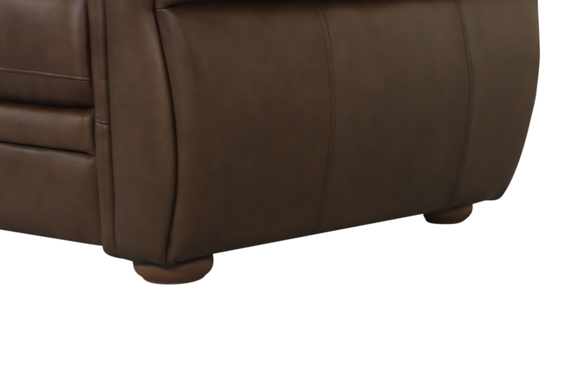 Causeuse traditionnelle Porto de 66 po en cuir véritable - chocolat