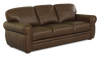 Sofa traditionnel Porto de 90 po en cuir véritable - chocolat