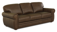  Sofa traditionnel Porto de 90 po en cuir véritable - chocolat