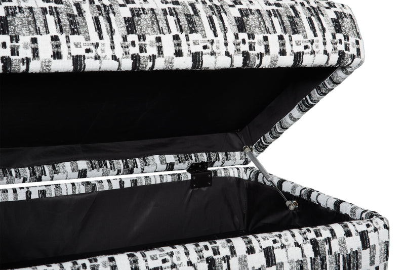 Pouf de rangement personnalisable Trunk de Sofa Lab de 39 po fabriqué au Canada en tissu - tissu décoratif Noir