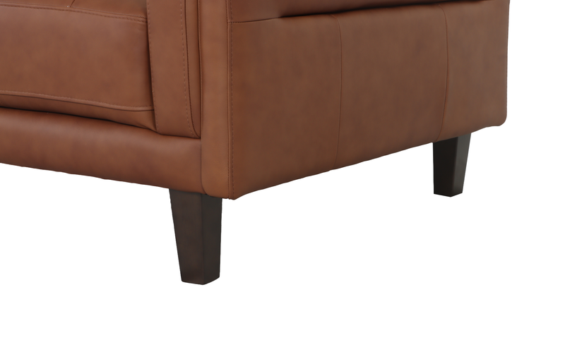 Sofa traditionnel Venice de 91 po en cuir véritable - brun clair