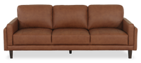  Sofa traditionnel Venice de 91 po en cuir véritable - brun clair