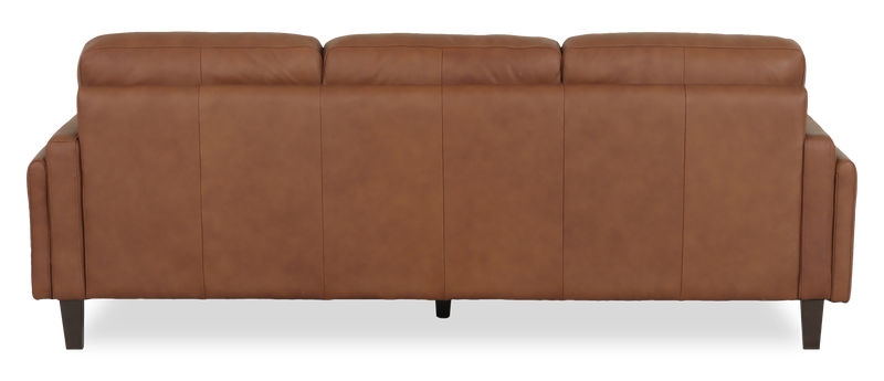 Sofa traditionnel Venice de 91 po en cuir véritable - brun clair