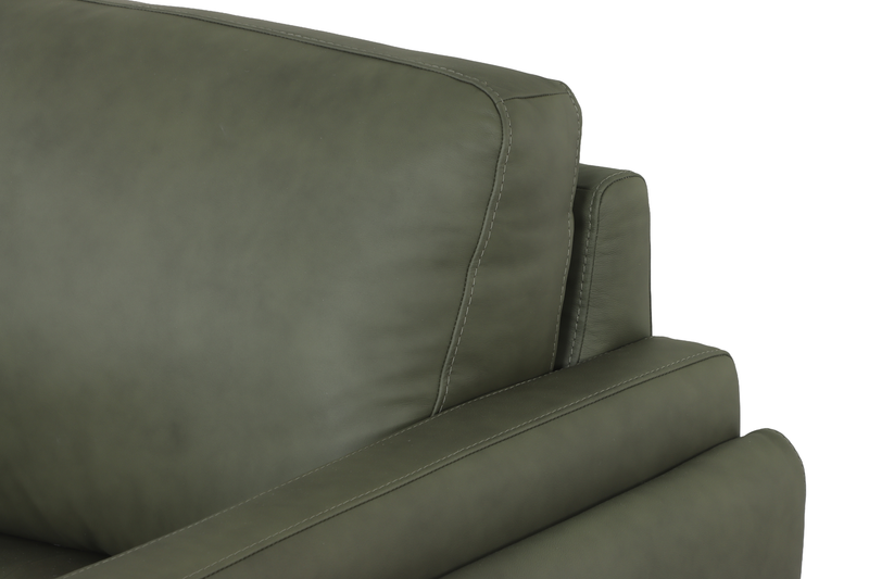 Sofa traditionnel Venice de 91 po en cuir véritable - vert