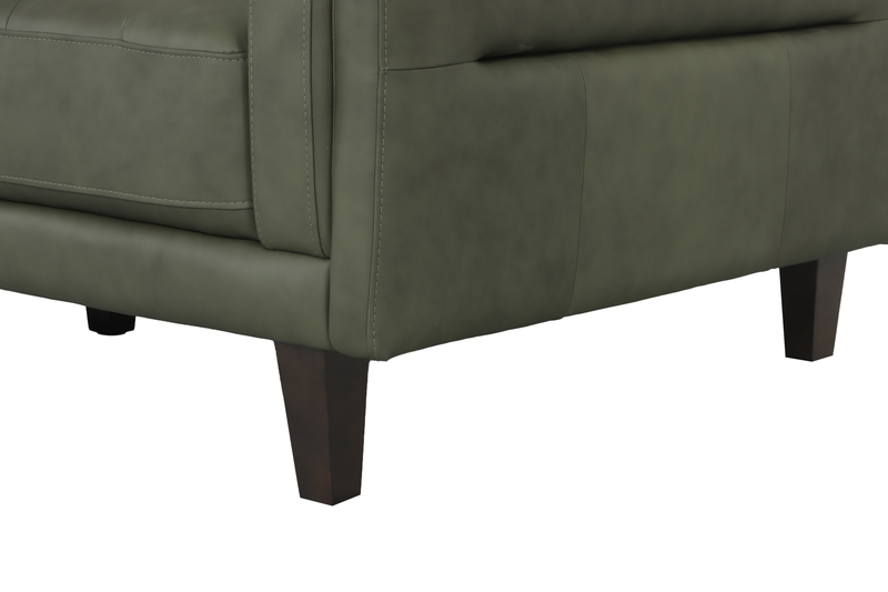 Sofa traditionnel Venice de 91 po en cuir véritable - vert