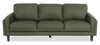 Sofa traditionnel Venice de 91 po en cuir véritable - vert