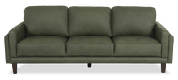  Sofa traditionnel Venice de 91 po en cuir véritable - vert