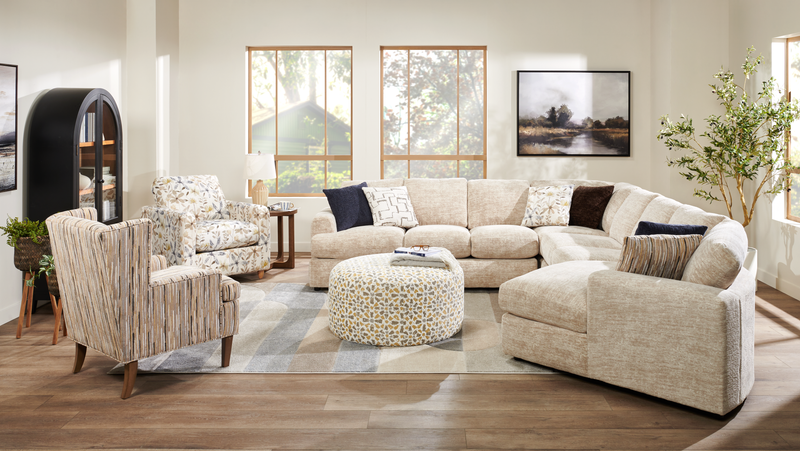 Fauteuil d’appoint à oreilles personnalisable de Sofa Lab de 30 po fabriqué au Canada en tissu - tissu décoratif Mineral