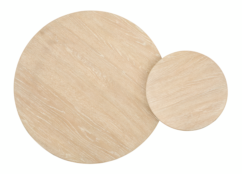 Ensemble de 2 tables d’appoint gigognes rondes Adelaide - brun Sanibel
