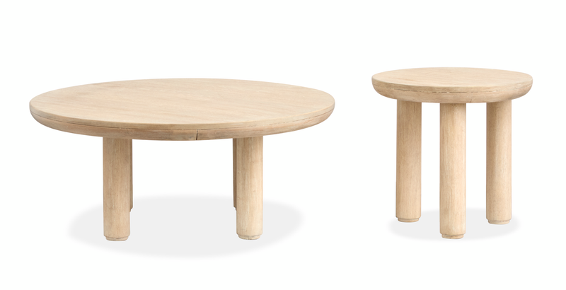 Ensemble de 2 tables d’appoint gigognes rondes Adelaide - brun Sanibel