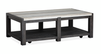 Table à café Alders de 52 po avec dessus en marbre et rangement - noir Ravenwood