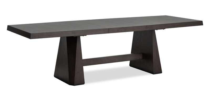 Table de salle à manger Arden avec rallonge de 84 po à 108 po (L) et base à tréteaux - brun espresso