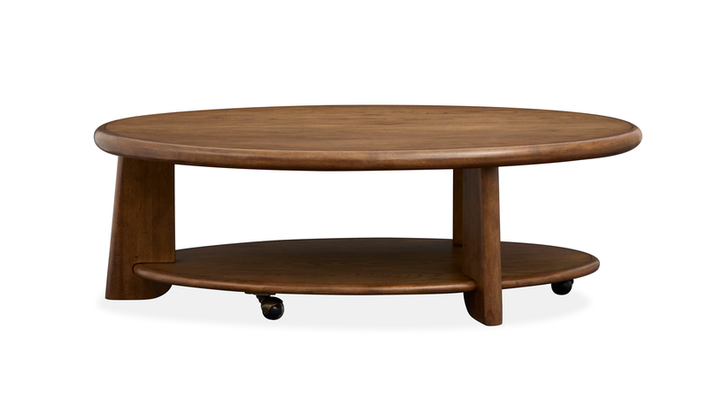 Table à café Baltic de 30 po avec rangement et roulettes - brun-fauve 
