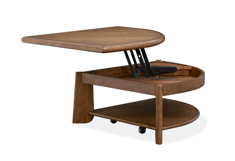 Table à café Baltic de 38 po avec dessus relevable et rangement - brun-fauve 