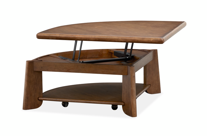 Table à café Baltic de 38 po avec dessus relevable et rangement - brun-fauve 