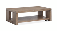  Table à café Bukley de 50 po avec rangement et roulettes - brun épicé