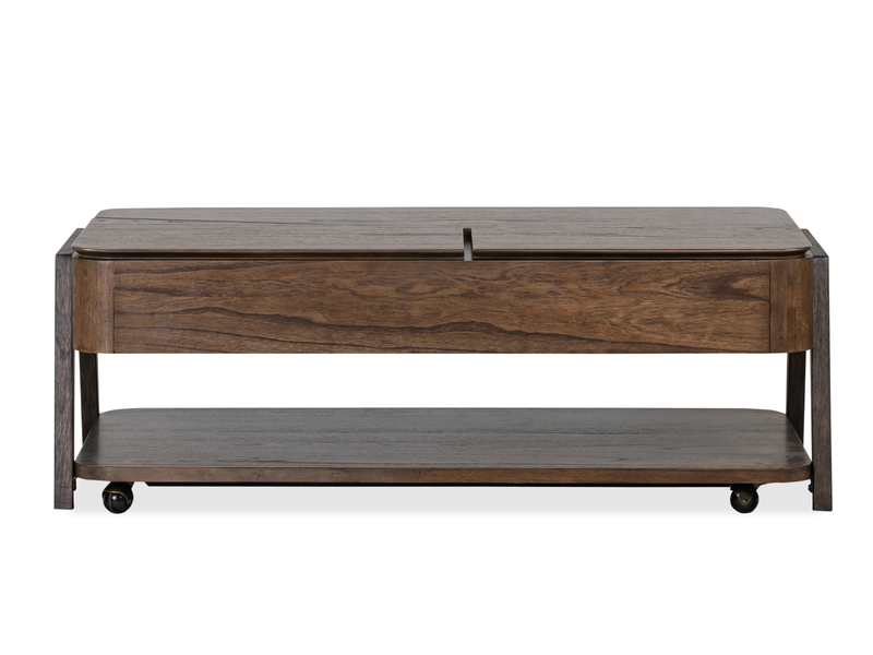 Table à café Camdale de 52,5 po avec dessus relevable et rabattable et rangement - chocolat