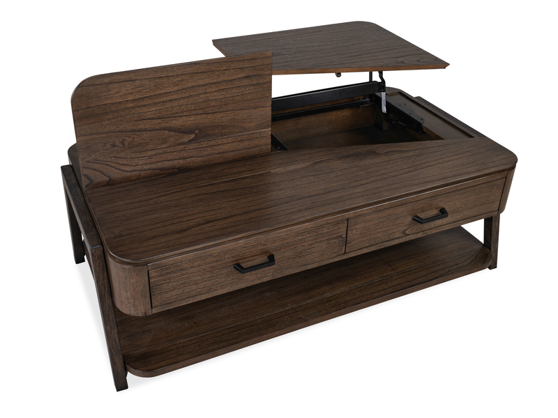 Table à café Camdale de 52,5 po avec dessus relevable et rabattable et rangement - chocolat