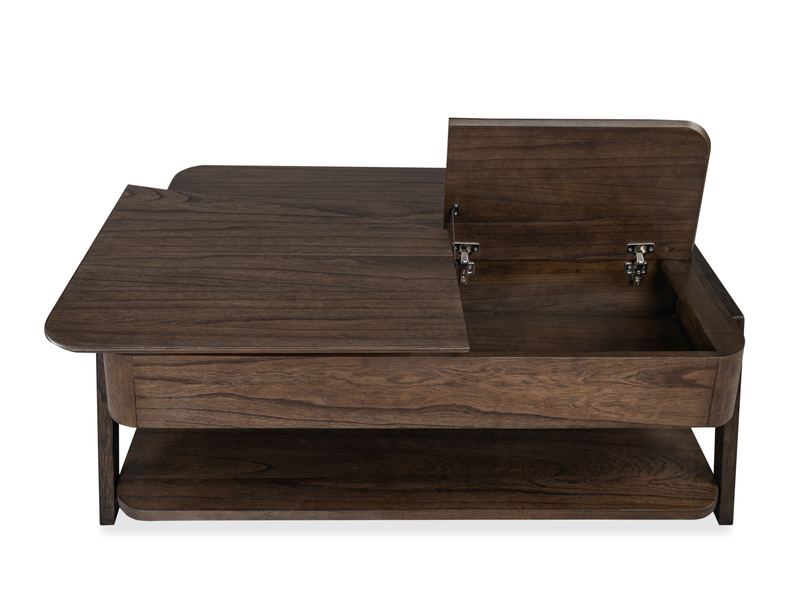 Table à café Camdale de 52,5 po avec dessus relevable et rabattable et rangement - chocolat