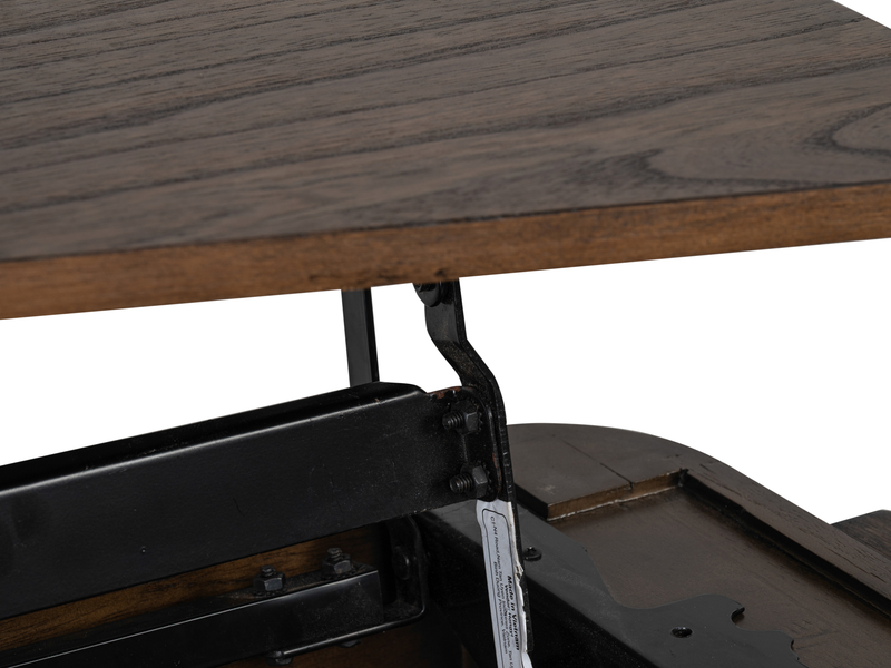 Table à café Camdale de 52,5 po avec dessus relevable et rabattable et rangement - chocolat