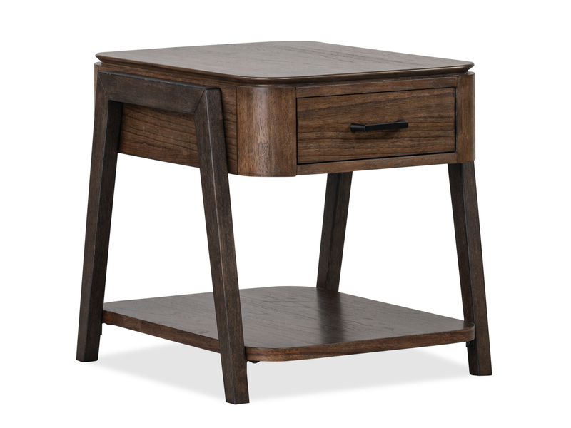 Table de bout Camdale de 22 po avec rangement - chocolat