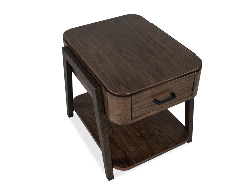 Table de bout Camdale de 22 po avec rangement - chocolat