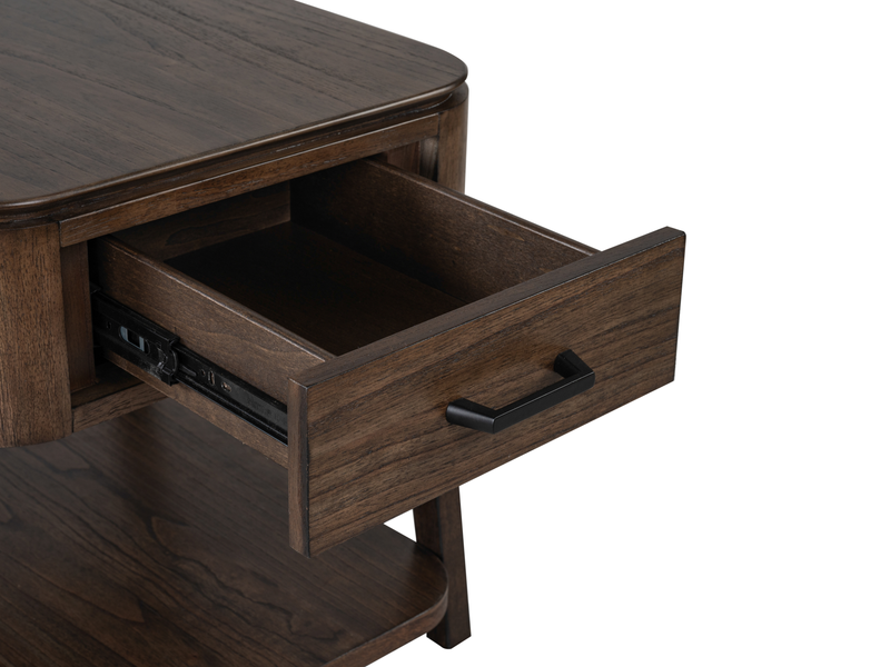 Table de bout Camdale de 22 po avec rangement - chocolat