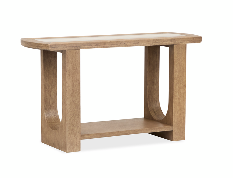 Table de salon Caroline de 50 po avec rangement et dessus en marbre - beige Riverbend 