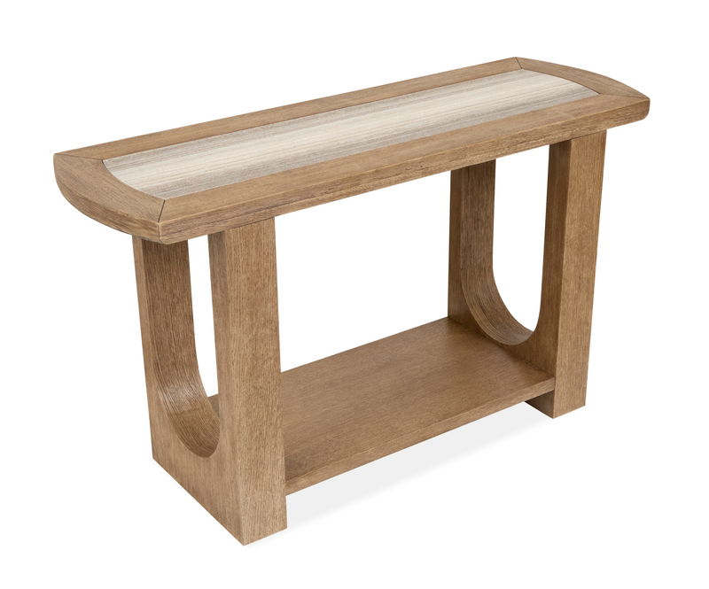 Table de salon Caroline de 50 po avec rangement et dessus en marbre - beige Riverbend 