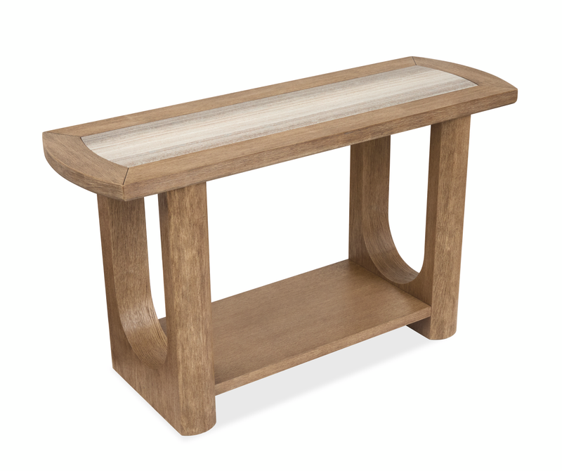 Table de salon Caroline de 50 po avec rangement et dessus en marbre - beige Riverbend 