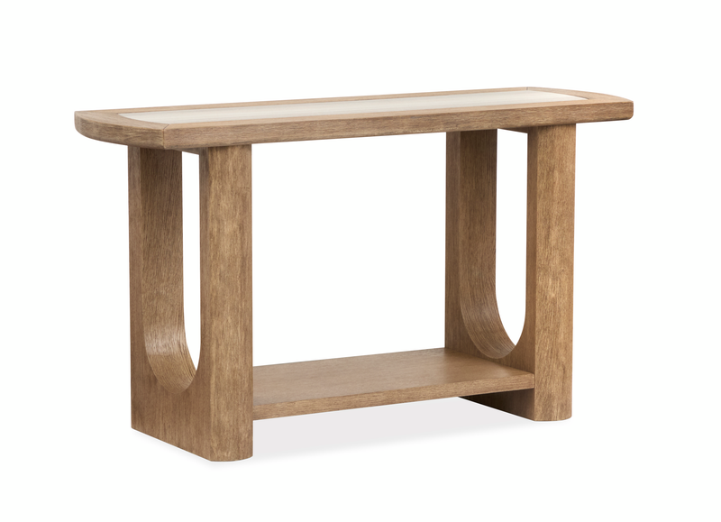 Table de salon Caroline de 50 po avec rangement et dessus en marbre - beige Riverbend 
