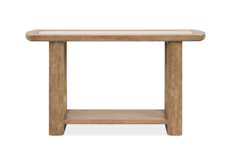 Table de salon Caroline de 50 po avec rangement et dessus en marbre - beige Riverbend 