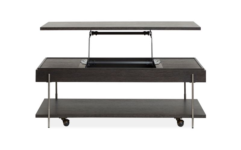 Table à café Corrall de 50 po avec dessus relevable et rangement - Briarsmoke foncé