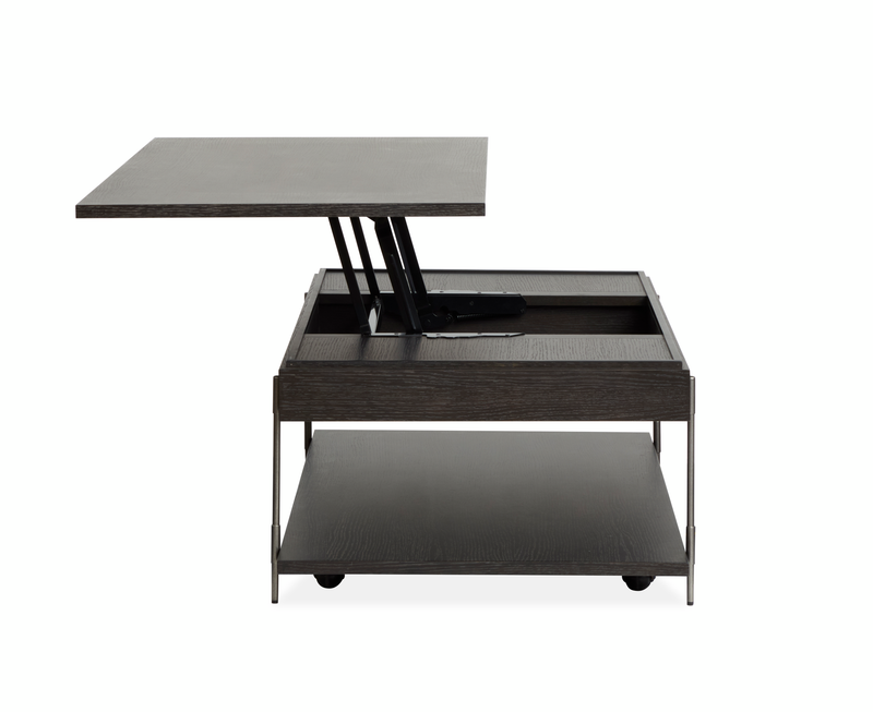 Table à café Corrall de 50 po avec dessus relevable et rangement - Briarsmoke foncé