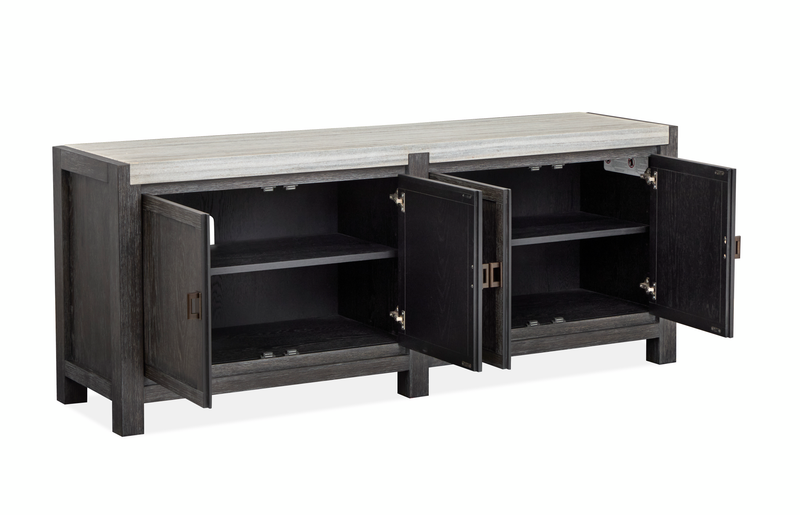 Armoire décorative Ernest de 70 po avec dessus en marbre - noir Ravenwood