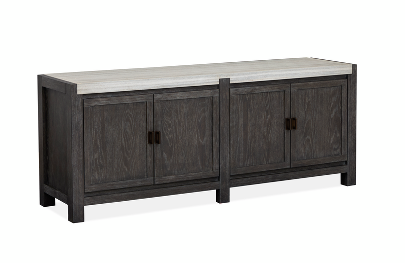 Armoire décorative Ernest de 70 po avec dessus en marbre - noir Ravenwood
