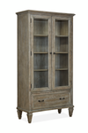 Bibliothèque Gerrard de 40 po avec portes en verre trempé - gris tourterelle