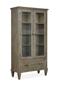  Bibliothèque Gerrard de 40 po avec portes en verre trempé - gris tourterelle