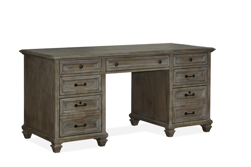 Bureau Gerrard de 66 po avec rangement - gris tourterelle