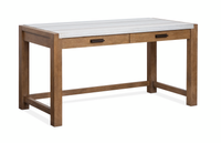 Bureau Grafton de 60 po avec dessus en marbre et rangement - brun sierra